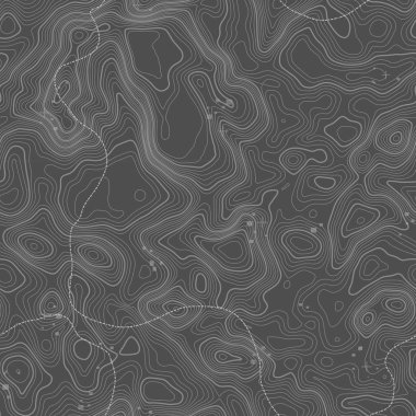 Seamless modeli. Topografik harita arka plan kopya sorunsuz doku alan ile. Topografya Haritası kontur arka plan, coğrafi kılavuz çizgi. Dağ hiking trail arazi üzerinde .