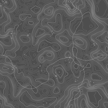 Seamless modeli. Topografik harita arka plan kopya sorunsuz doku alan ile. Topografya Haritası kontur arka plan, coğrafi kılavuz çizgi. Dağ hiking trail arazi üzerinde .