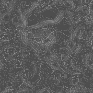 Seamless modeli. Topografik harita arka plan kopya sorunsuz doku alan ile. Topografya Haritası kontur arka plan, coğrafi kılavuz çizgi. Dağ hiking trail arazi üzerinde .