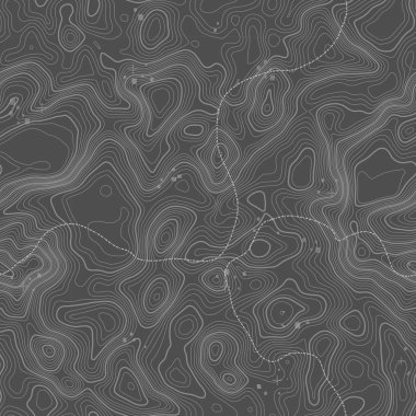 Seamless modeli. Topografik harita arka plan kopya sorunsuz doku alan ile. Topografya Haritası kontur arka plan, coğrafi kılavuz çizgi. Dağ hiking trail arazi üzerinde .