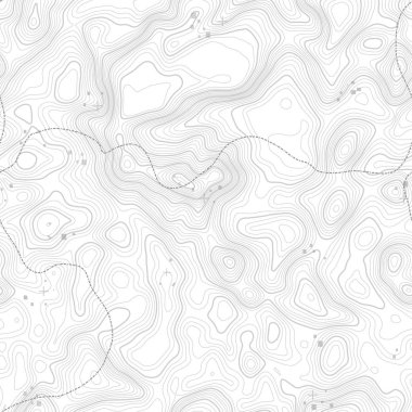 Seamless modeli. Topografik harita arka plan kopya sorunsuz doku alan ile. Topografya Haritası kontur arka plan, coğrafi kılavuz çizgi. Dağ hiking trail arazi üzerinde .