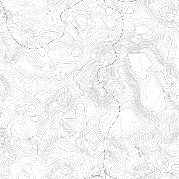 Seamless modeli. Topografik harita arka plan kopya sorunsuz doku alan ile. Topografya Haritası kontur arka plan, coğrafi kılavuz çizgi. Dağ hiking trail arazi üzerinde . — Stok Vektör