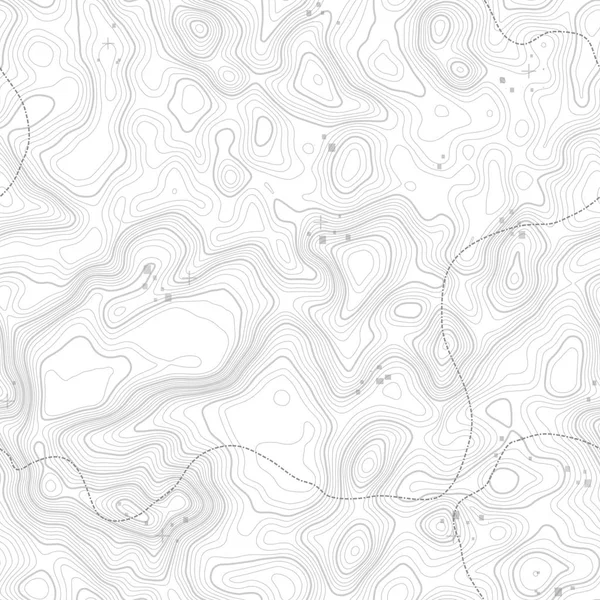 Schema senza soluzione di continuità. Sfondo mappa topografica con spazio per copiare texture senza soluzione di continuità. Linea topografia mappa contorno sfondo, griglia geografica. Sentiero escursionistico di montagna sul terreno  . — Vettoriale Stock