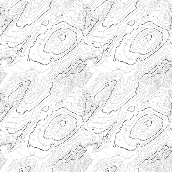 Patrón sin costuras. Fondo de mapa topográfico con espacio para copiar Textura sin costuras. Línea topografía mapa contorno fondo, cuadrícula geográfica. Sendero de montaña sobre terreno  . — Vector de stock