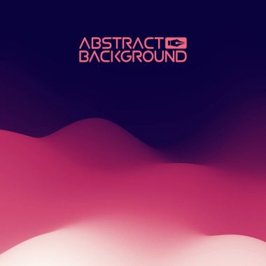 3 boyutlu peyzaj. Mor Gradyan Soyut Vektör İllüstrasyonu. Bilgisayar Sanat Tasarım Şablonu. Dağ Tepeleriyle Manzara