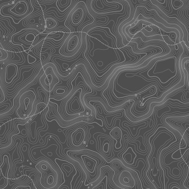Seamless modeli. Topografik harita arka plan kopya sorunsuz doku alan ile. Topografya Haritası kontur arka plan, coğrafi kılavuz çizgi. Dağ hiking trail arazi üzerinde .