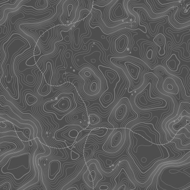 Seamless modeli. Topografik harita arka plan kopya sorunsuz doku alan ile. Topografya Haritası kontur arka plan, coğrafi kılavuz çizgi. Dağ hiking trail arazi üzerinde .