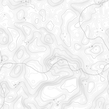 Seamless modeli. Topografik harita arka plan kopya sorunsuz doku alan ile. Topografya Haritası kontur arka plan, coğrafi kılavuz çizgi. Dağ hiking trail arazi üzerinde .