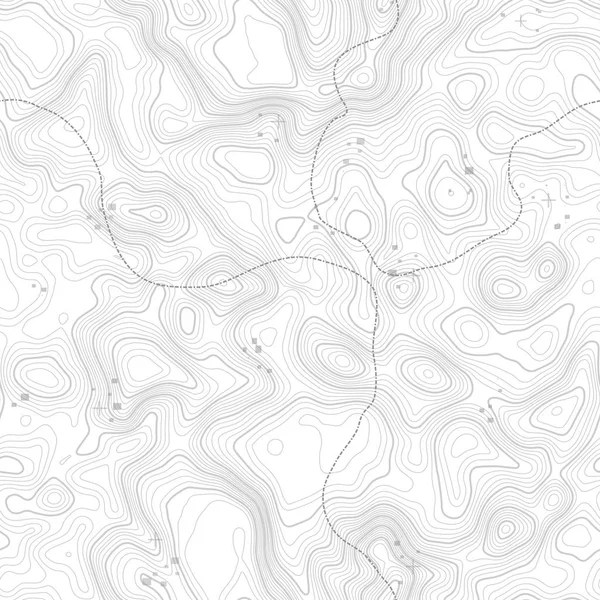 シームレス パターン。シームレス テクスチャのコピーのためのスペースと地形図の背景。行の地形の地図の輪郭背景、地理グリッド。地形上山ハイキング コース . — ストックベクタ