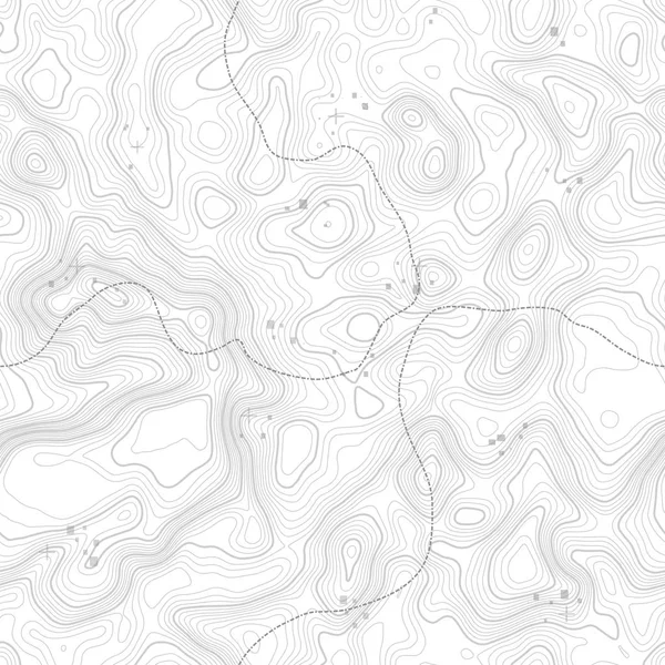Seamless mönster. Topografisk karta bakgrund med utrymme för kopia smidig konsistens. Line topografi karta kontur bakgrund, geografiska rutnät. Mountain vandringsled över terräng . — Stock vektor