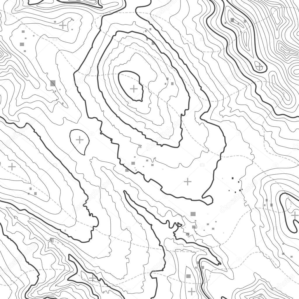 Seamless pattern. Topographic map background with space for copy Seamless texture. Line topography map contour background , geographic grid . Mountain hiking trail over terrain .