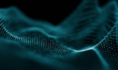 Geometrik mavi arka plan. Fütüristik teknoloji tarzı. Neon işareti. Fütüristik teknoloji Hud öğesi. Zarif arka plan. Büyük veri görselleştirme .