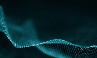 Geometrik mavi arka plan. Fütüristik teknoloji tarzı. Neon işareti. Fütüristik teknoloji Hud öğesi. Zarif arka plan. Büyük veri görselleştirme .