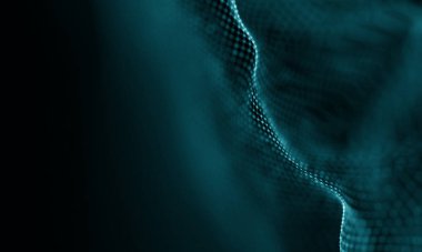 Geometrik mavi arka plan. Fütüristik teknoloji tarzı. Neon işareti. Fütüristik teknoloji Hud öğesi. Zarif arka plan. Büyük veri görselleştirme .