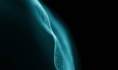 Geometrik mavi arka plan. Fütüristik teknoloji tarzı. Neon işareti. Fütüristik teknoloji Hud öğesi. Zarif arka plan. Büyük veri görselleştirme .