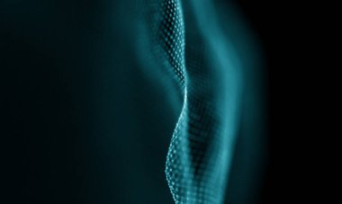 Geometrik mavi arka plan. Fütüristik teknoloji tarzı. Neon işareti. Fütüristik teknoloji Hud öğesi. Zarif arka plan. Büyük veri görselleştirme .