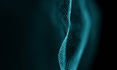 Geometrik mavi arka plan. Fütüristik teknoloji tarzı. Neon işareti. Fütüristik teknoloji Hud öğesi. Zarif arka plan. Büyük veri görselleştirme .