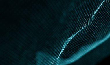 Geometrik mavi arka plan. Fütüristik teknoloji tarzı. Neon işareti. Fütüristik teknoloji Hud öğesi. Zarif arka plan. Büyük veri görselleştirme .