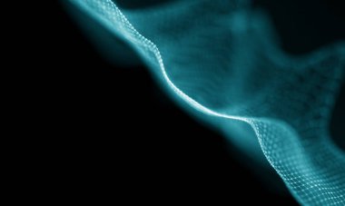 Geometrik mavi arka plan. Fütüristik teknoloji tarzı. Neon işareti. Fütüristik teknoloji Hud öğesi. Zarif arka plan. Büyük veri görselleştirme .