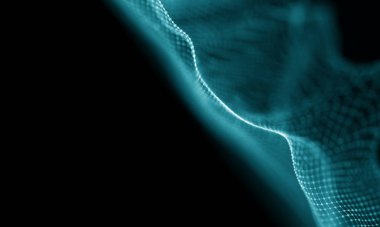 Geometrik mavi arka plan. Fütüristik teknoloji tarzı. Neon işareti. Fütüristik teknoloji Hud öğesi. Zarif arka plan. Büyük veri görselleştirme .