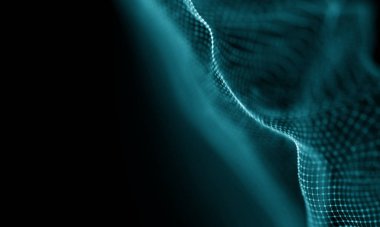 Geometrik mavi arka plan. Fütüristik teknoloji tarzı. Neon işareti. Fütüristik teknoloji Hud öğesi. Zarif arka plan. Büyük veri görselleştirme .