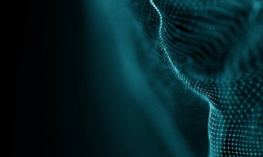 Geometrik mavi arka plan. Fütüristik teknoloji tarzı. Neon işareti. Fütüristik teknoloji Hud öğesi. Zarif arka plan. Büyük veri görselleştirme .