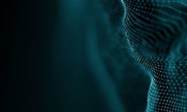 Geometrik mavi arka plan. Fütüristik teknoloji tarzı. Neon işareti. Fütüristik teknoloji Hud öğesi. Zarif arka plan. Büyük veri görselleştirme .