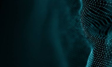 Geometrik mavi arka plan. Fütüristik teknoloji tarzı. Neon işareti. Fütüristik teknoloji Hud öğesi. Zarif arka plan. Büyük veri görselleştirme .