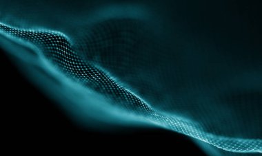 Geometrik mavi arka plan. Fütüristik teknoloji tarzı. Neon işareti. Fütüristik teknoloji Hud öğesi. Zarif arka plan. Büyük veri görselleştirme .