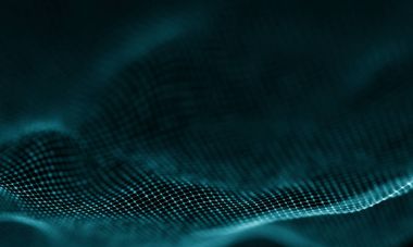 Geometrik mavi arka plan. Fütüristik teknoloji tarzı. Neon işareti. Fütüristik teknoloji Hud öğesi. Zarif arka plan. Büyük veri görselleştirme .