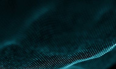 Geometrik mavi arka plan. Fütüristik teknoloji tarzı. Neon işareti. Fütüristik teknoloji Hud öğesi. Zarif arka plan. Büyük veri görselleştirme .