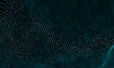 Geometrik mavi arka plan. Fütüristik teknoloji tarzı. Neon işareti. Fütüristik teknoloji Hud öğesi. Zarif arka plan. Büyük veri görselleştirme .