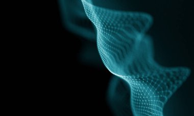 Geometrik mavi arka plan. Fütüristik teknoloji tarzı. Neon işareti. Fütüristik teknoloji Hud öğesi. Zarif arka plan. Büyük veri görselleştirme .