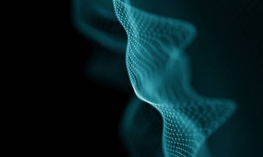 Geometrik mavi arka plan. Fütüristik teknoloji tarzı. Neon işareti. Fütüristik teknoloji Hud öğesi. Zarif arka plan. Büyük veri görselleştirme .