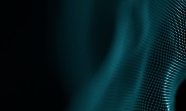 Geometrik mavi arka plan. Fütüristik teknoloji tarzı. Neon işareti. Fütüristik teknoloji Hud öğesi. Zarif arka plan. Büyük veri görselleştirme .