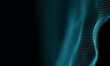 Geometrik mavi arka plan. Fütüristik teknoloji tarzı. Neon işareti. Fütüristik teknoloji Hud öğesi. Zarif arka plan. Büyük veri görselleştirme .