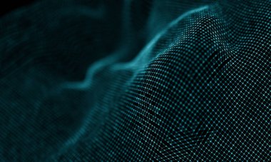 Geometrik mavi arka plan. Fütüristik teknoloji tarzı. Neon işareti. Fütüristik teknoloji Hud öğesi. Zarif arka plan. Büyük veri görselleştirme .