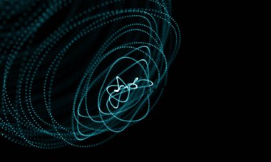 Geometrik mavi arka plan. Fütüristik teknoloji tarzı. Neon işareti. Fütüristik teknoloji Hud öğesi. Zarif arka plan. Büyük veri görselleştirme .