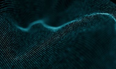 Geometrik mavi arka plan. Fütüristik teknoloji tarzı. Neon işareti. Fütüristik teknoloji Hud öğesi. Zarif arka plan. Büyük veri görselleştirme .