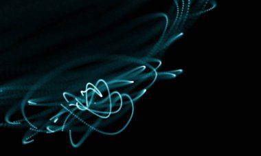 Geometrik mavi arka plan. Fütüristik teknoloji tarzı. Neon işareti. Fütüristik teknoloji Hud öğesi. Zarif arka plan. Büyük veri görselleştirme .