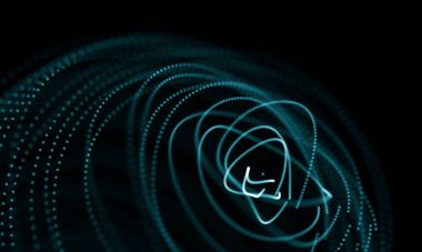 Geometrik mavi arka plan. Fütüristik teknoloji tarzı. Neon işareti. Fütüristik teknoloji Hud öğesi. Zarif arka plan. Büyük veri görselleştirme .