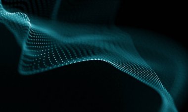 Geometrik mavi arka plan. Fütüristik teknoloji tarzı. Neon işareti. Fütüristik teknoloji Hud öğesi. Zarif arka plan. Büyük veri görselleştirme .