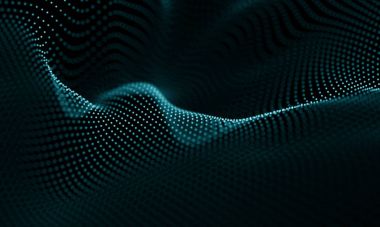 Geometrik mavi arka plan. Fütüristik teknoloji tarzı. Neon işareti. Fütüristik teknoloji Hud öğesi. Zarif arka plan. Büyük veri görselleştirme .