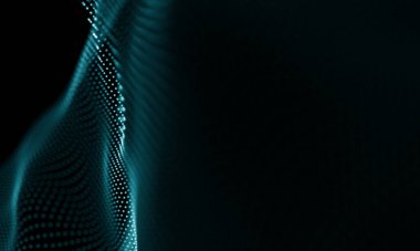 Geometrik mavi arka plan. Fütüristik teknoloji tarzı. Neon işareti. Fütüristik teknoloji Hud öğesi. Zarif arka plan. Büyük veri görselleştirme .