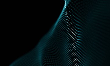 Geometrik mavi arka plan. Fütüristik teknoloji tarzı. Neon işareti. Fütüristik teknoloji Hud öğesi. Zarif arka plan. Büyük veri görselleştirme .