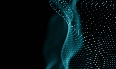 Geometrik mavi arka plan. Fütüristik teknoloji tarzı. Neon işareti. Fütüristik teknoloji Hud öğesi. Zarif arka plan. Büyük veri görselleştirme .