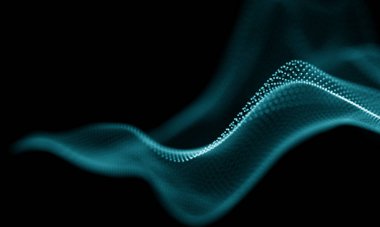 Geometrik mavi arka plan. Fütüristik teknoloji tarzı. Neon işareti. Fütüristik teknoloji Hud öğesi. Zarif arka plan. Büyük veri görselleştirme .