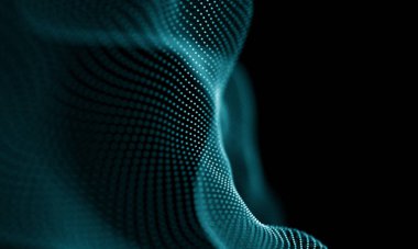 Geometrik mavi arka plan. Fütüristik teknoloji tarzı. Neon işareti. Fütüristik teknoloji Hud öğesi. Zarif arka plan. Büyük veri görselleştirme .