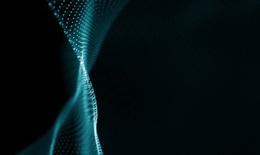 Geometrik mavi arka plan. Fütüristik teknoloji tarzı. Neon işareti. Fütüristik teknoloji Hud öğesi. Zarif arka plan. Büyük veri görselleştirme .