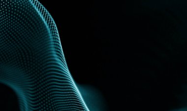 Geometrik mavi arka plan. Fütüristik teknoloji tarzı. Neon işareti. Fütüristik teknoloji Hud öğesi. Zarif arka plan. Büyük veri görselleştirme .